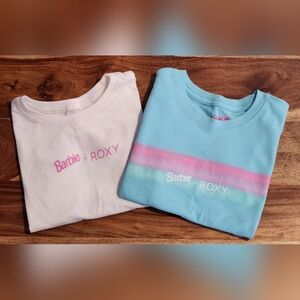 Roxy X Barbie Cream and Blue T-Shirts